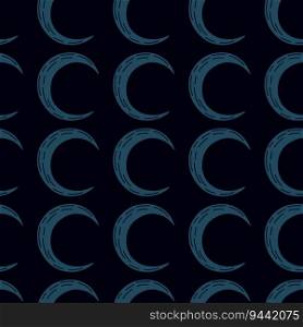 Simple moon silhouettes seamless pattern. For fabric design, textile print, wrapping paper, cover. Vector illustration. Simple moon silhouettes seamless pattern.