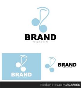 Simple Music Rhythm Logo, Musical Note Song Tone Vector Design