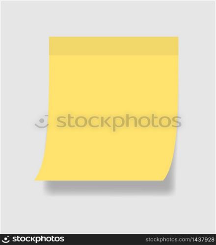 Simple note paper or sticky sticker. Template sticky note with adhesive tape on grey background.Vector illustration. Simple note paper or sticky sticker. Template sticky note with adhesive tape on grey background.Vector eps10