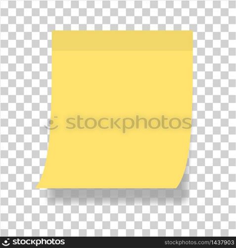 Simple note paper or sticky sticker. Template sticky note with adhesive tape on transparent background.Vector illustration. Simple note paper or sticky sticker. Template sticky note with adhesive tape on transparent background.Vector eps10