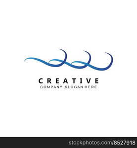 simple ocean wave logo icon vector