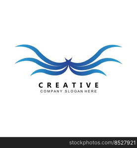 simple ocean wave logo icon vector