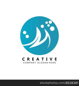 simple ocean wave logo icon vector