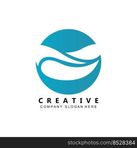 simple ocean wave logo icon vector