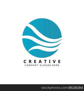 simple ocean wave logo icon vector