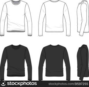 Simple outline drawing of a mens blank tee vector image