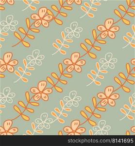 Simple outline flower seamless pattern. Floral wallpaper. Cute ditsy print. Creative plants endless wallpaper. Design for fabric, textile print, wrapping, cover. Vector illustration. Simple outline flower seamless pattern. Floral wallpaper.