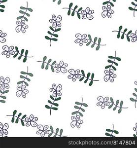 Simple outline flower seamless pattern. Floral wallpaper. Cute ditsy print. Creative plants endless wallpaper. Design for fabric, textile print, wrapping, cover. Vector illustration. Simple outline flower seamless pattern. Floral wallpaper.