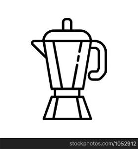 Simple outline icon - coffee brewing equipment, geyser coffee maker, stuff for making hot drinks or beverages for breakfast, isolated vector symbol for web, app. Tea Coffee Outline Icons
