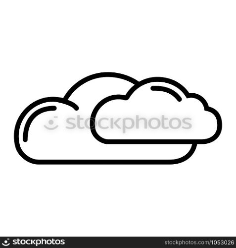 Simple outline icon - weather or forecast sing with black line cloud, overcast sky, meteorology isolated pictogram on white background, vector symbol for web and application. Weather Outline Icons
