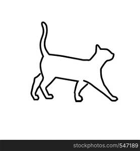 simple outline illustration cat vector, cat outline for learning drawing