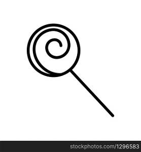 Simple outline lollipop vector icon. Candy on a stick symbol.. Simple outline lollipop vector icon.