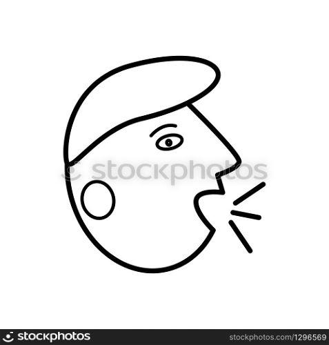 Simple outline vector cough icon. Allergy symptoms icon. Airborne infectious diseases, colds, flu, cough.. Simple outline vector cough icon.