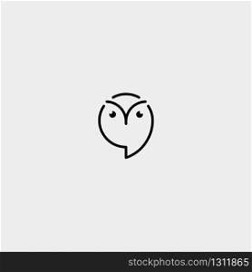 Simple Owl Chat Bubble Logo Template Design Illustration. Owl Chat Bubble Logo Template Design Illustration