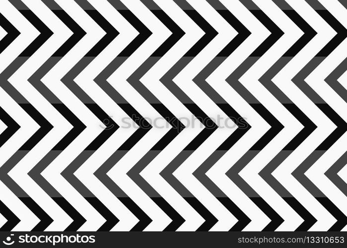 Simple pattern background, black zigzag abstract design vector