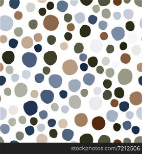 Simple pebble seamless pattern on white background. Random geometric dotted wallpaper. Chaotic stones backdrop. Vector illustration. Simple pebble seamless pattern on white background. Random geometric dotted wallpaper.