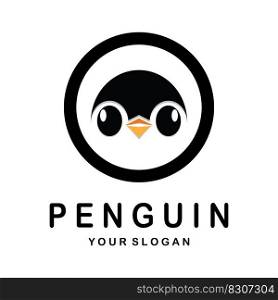 simple penguin logo design template illustration.