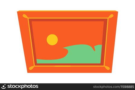 Simple picture icon in a frame, simplest image, cartoon vector isolated