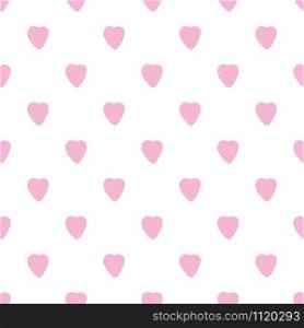 Simple pink hearts seamless pattern. Valentines Day backdrop. Design for fabric, textile print, wrapping paper. Vector illustration. Simple pink hearts seamless pattern. Valentines Day backdrop.