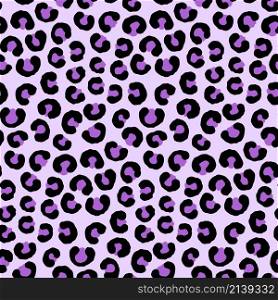 Simple Purple Leopard Animal Motif Vector Seamless Pattern Design