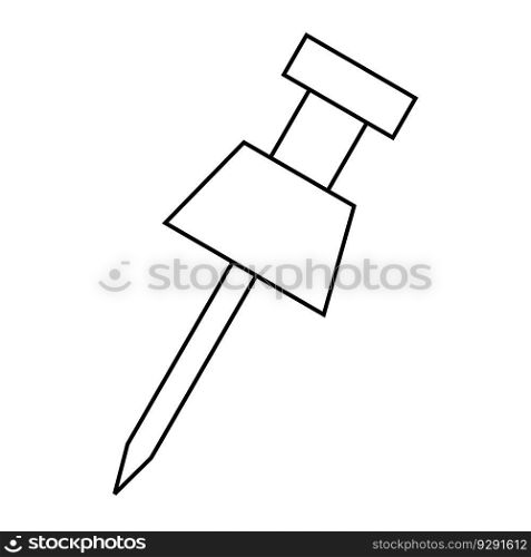 Simple push pin line icon. Vector illustration isolated on a white background. Vector sign for mobile app and web sites.