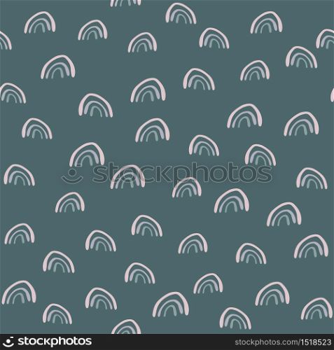 Simple random rainbow seamless pattern. Scandinavian style. Decorative backdrop for fabric design, textile print, wrapping, cover. Vector illustration.. Simple random rainbow seamless pattern. Scandinavian style.