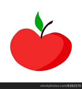 Simple Red Apple in flat style. Hand drawn. Vector illusration. Simple Red Apple in flat style. Hand drawn
