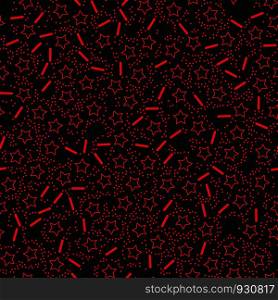 Simple red geometrical seamless pattern on black background. Vector illlustration.. Red seamless pattern background