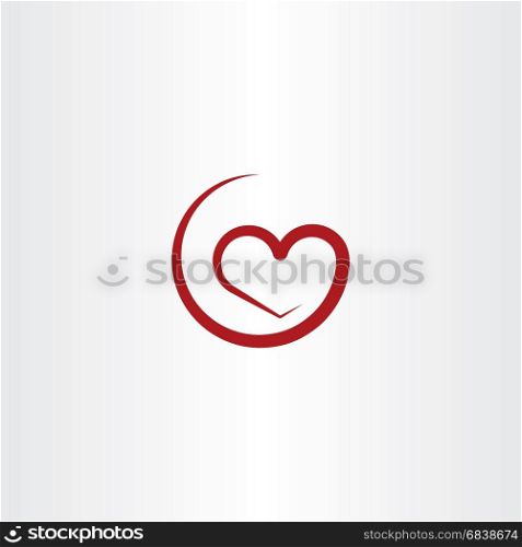 simple red heart illustration vector