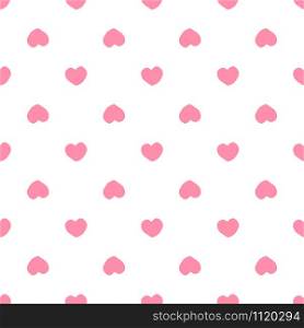Simple red hearts seamless pattern. Valentines Day backdrop. Design for fabric, textile print, wrapping paper. Vector illustration. Simple red hearts seamless pattern. Valentines Day backdrop