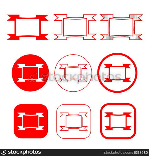 Simple ribbon icon sign design