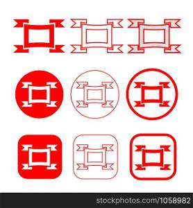 Simple ribbon icon sign design