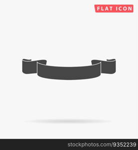 Simple ribbon. Simple flat black symbol. Vector illustration pictogram