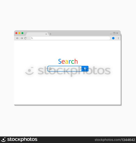 Simple search internet browser window isolated on white background. Browser with search bar field and search button. Blank template for web site. Search Bar for UI. Search engine. Url address. Vector.. Simple search internet browser window isolated on white background. Browser with search bar field and search button. Blank template for web site. Search Bar for UI. Search engine. Url address. Vector