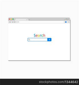 Simple search internet browser window isolated on white background. Browser with search bar field and search button. Blank template for web site. Search Bar for UI. Search engine. Url address. Vector.. Simple search internet browser window isolated on white background. Browser with search bar field and search button. Blank template for web site. Search Bar for UI. Search engine. Url address. Vector