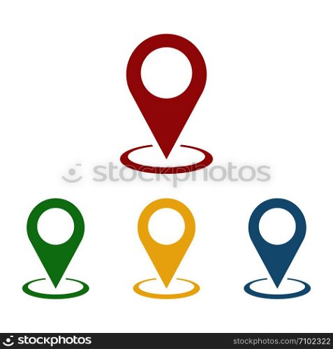 simple set colored pointers or pin marker of location isolated flat. EPS 10. simple set colored pointers or pin marker of location isolated flat.