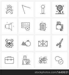 Simple Set of 16 Line Icons such as house, find, left, estate, sewing Vector Illustration