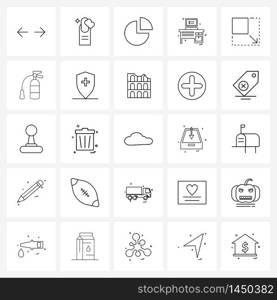 Simple Set of 25 Line Icons such as layout, tech, chart, technology, computer Vector Illustration