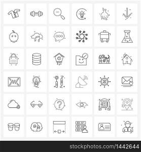 Simple Set of 36 Line Icons such as flask, user, find, innovation, driven Vector Illustration