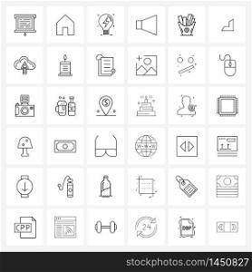Simple Set of 36 Line Icons such as potato, food, idea, speaker, music Vector Illustration