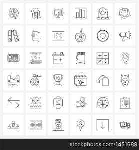 Simple Set of 36 Line Icons such as relationship, business, graph, box, chart Vector Illustration