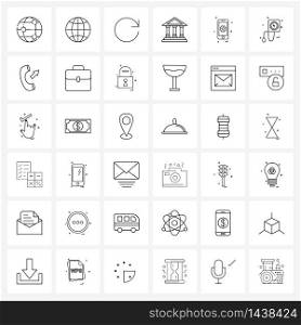 Simple Set of 36 Line Icons such as smart phone, mobile, reload, mobile, money Vector Illustration