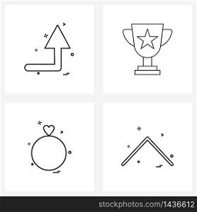 Simple Set of 4 Line Icons such as arrow; couple; up; element; love Vector Illustration