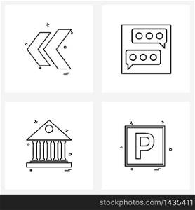 Simple Set of 4 Line Icons such as arrow, home, left, business, p Vector Illustration
