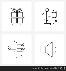 Simple Set of 4 Line Icons such as Christmas, sign, surprise, success, traffic Vector Illustration