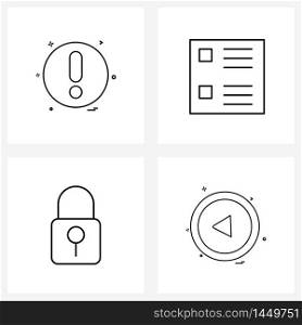 Simple Set of 4 Line Icons such as info, password, info, profile, safety Vector Illustration
