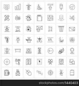 Simple Set of 49 Line Icons such as arrow, upload, avatar, health, medical Vector Illustration