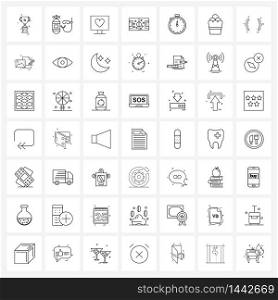 Simple Set of 49 Line Icons such as time, stopwatch, computer, sport, football Vector Illustration