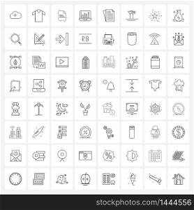 Simple Set of 64 Line Icons such as paper, file, text, document, computer Vector Illustration