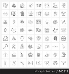 Simple Set of 64 Line Icons such as protected, Christmas, navigation, sale, travel Vector Illustration